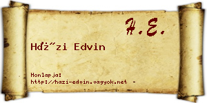 Házi Edvin névjegykártya